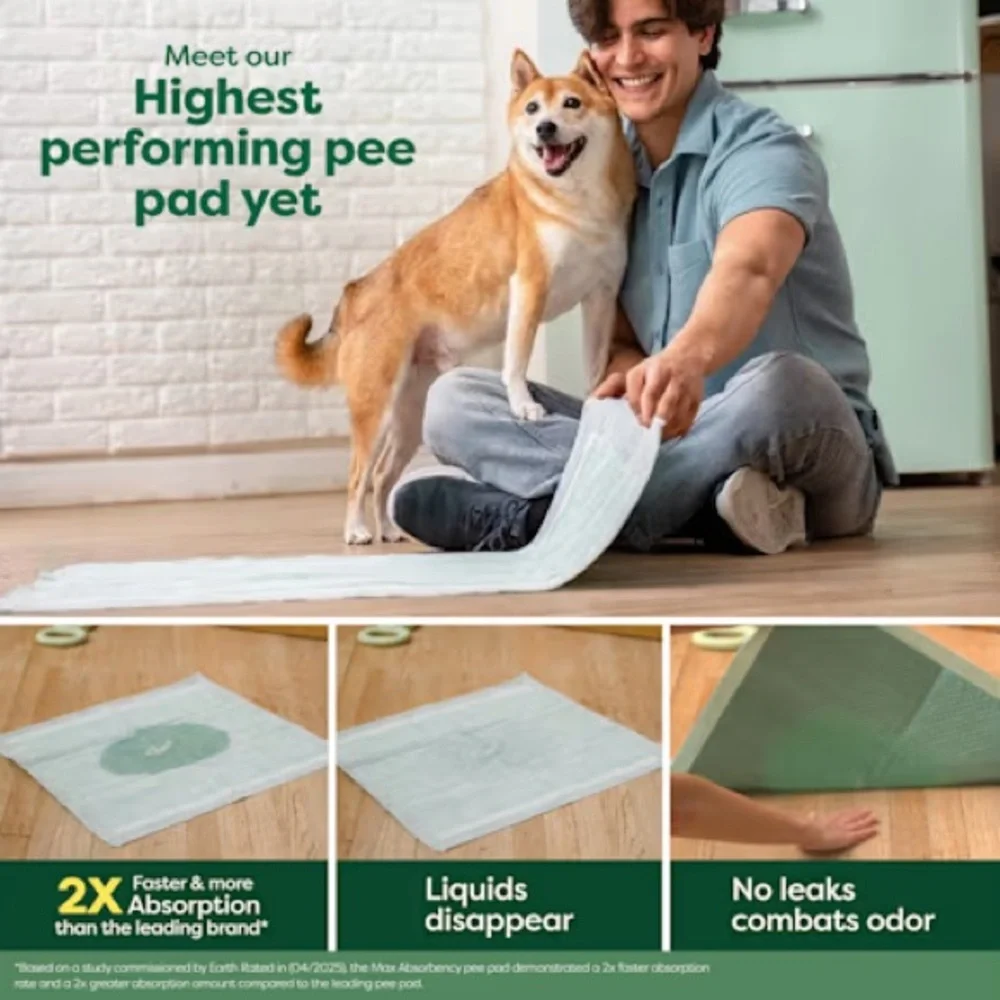 Earth Rated Max Absorbency, 40 Leak-Proof Dog Pee Pads, 22
